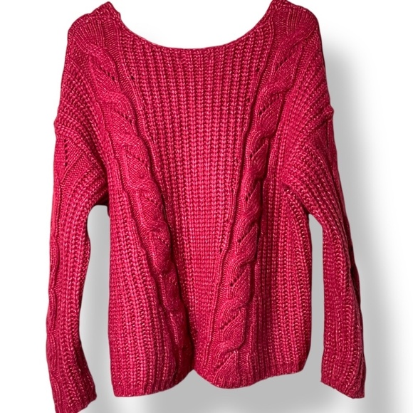 ANTHROPOLOGIE Acrylic Nylon Alpaca Blend Ramona Cable Knit V-Neck Sweater Sz S - Picture 5 of 12